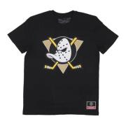 Anaheim Ducks Logo Tee Zwart Mitchell & Ness , Black , Heren