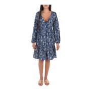 Korte Bohemian Jurk - Bedrukt Molly Bracken , Blue , Dames