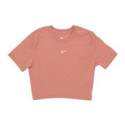 Slim-fit Cropped T-shirt Terra Blush/white Nike , Pink , Dames