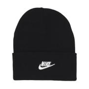 Peak Beanie Muts Zwart/Wit Geribbeld Nike , Black , Heren