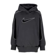 Oversize Swoosh Hoodie Antraciet/Zwart/Wit Nike , Gray , Dames