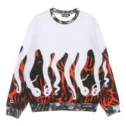 Crewneck Sweatshirt Halftone Wit Octopus , Multicolor , Heren