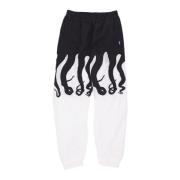 Track Pants Wit/Zwart Elastische Taille Octopus , White , Heren