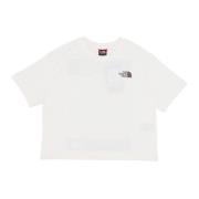 Cropped Nuptse Face Tee Gardenia White The North Face , White , Dames