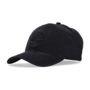 Canvas Baseball Cap Gebogen Klep Zwart Timberland , Black , Heren