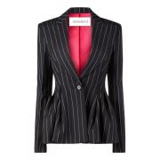 Blauwe Pinstripe Peplum Blazer Nina Ricci , Multicolor , Dames