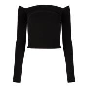 Zwarte Bardot Neckline Top Nina Ricci , Black , Dames