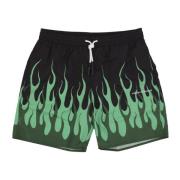 Flames Zwemshorts Zwart/Groen Vision OF Super , Multicolor , Heren