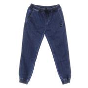 Denim Jogger Broek Blauw Dolly Noire , Blue , Heren