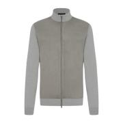 Cashmere Bomberjack met Leren Inzetstukken Kiton , Gray , Heren