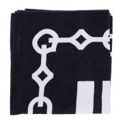 Zwarte Chain Handdoek Iuter , Black , Unisex