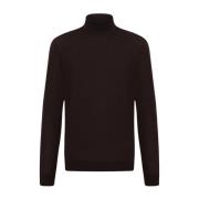 Luxe Wol Polo Hals Trui Kiton , Brown , Heren