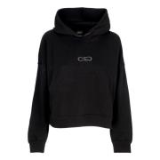 Zwarte Cropped Hoodie met Logo Borduursel Propaganda , Black , Dames