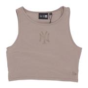 Yankees Logo Crop Tank Top New Era , Brown , Dames