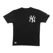 Yankees Logo Oversized Tee Zwart/Wit New Era , Black , Heren