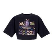 Eenheid Crop Tee Zwart/Multi Korte Mouw Adidas , Black , Dames