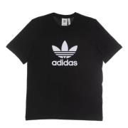 Trefoil Logo Zwart/Wit T-shirt Adidas , Black , Heren