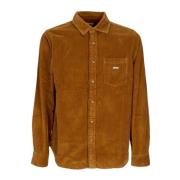 Velvet Overhemd Catechu Wood Obey , Brown , Heren