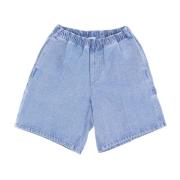 Denim Carpenter Shorts met Gereedschapszakken Obey , Blue , Heren