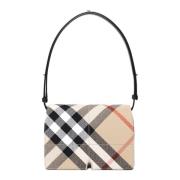 Vintage Check Patroon Schoudertas Beige Burberry , Beige , Dames