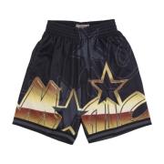 NBA Big Face Basketball Shorts Mitchell & Ness , Black , Heren