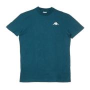 Blauw Petrol/Zwart Heren T-shirt Kappa , Blue , Heren