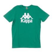 Slim Fit Groen/Wit Heren T-shirt Kappa , Green , Heren