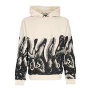 Slange Lichtgewicht Hoodie Stoffig Wit Octopus , Beige , Heren