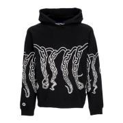 Zwarte Lichtgewicht Hoodie Met Ketting Octopus , Black , Heren