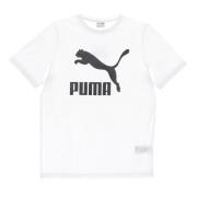 Klassiek Logo Tee Wit T-shirt Puma , White , Heren