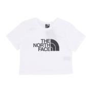 Wit Cropped Easy Tee Korte Mouw The North Face , White , Dames