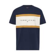 Donkerblauw Katoenen T-shirt Tommy Hilfiger , Multicolor , Heren