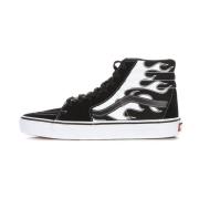 Flame Print High Top Sneaker Vans , Black , Heren