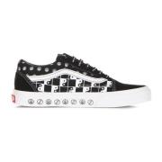 Zwart/Wit Lage Sneaker met Logo Vans , Black , Dames