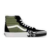 Flame High-Top Schoen met Iconische Strepen Vans , Green , Heren