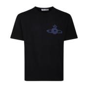 Zwart Ronde Hals Logo Print T-Shirt Vivienne Westwood , Black , Heren