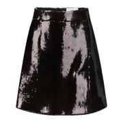 Zwarte Paillet Mini Rok Nina Ricci , Black , Dames