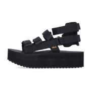 Zwarte Plateau Sandaal met Verstelbare Banden Teva , Black , Dames