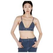 Denim Bra Top met Riemlussen Alexander Wang , Blue , Dames