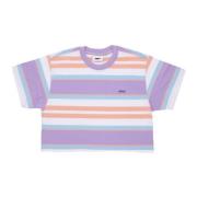 Gestreepte Cropped Tee Lavendel Multi Obey , Multicolor , Dames