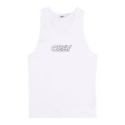 Witte Geribbelde Tanktop Obey , White , Dames