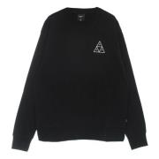 Zwarte Crew Neck Sweatshirt met Logo HUF , Black , Heren