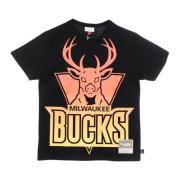 NBA Flames Tee Hardwood Classics Mitchell & Ness , Black , Heren