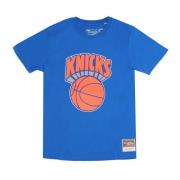 New York Knicks Logo T-shirt Mitchell & Ness , Blue , Heren