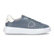 Blauwe Nubuck Casual Sneakers Philippe Model , Blue , Heren