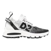 Grijze Nylon Sneakers met Logo Dsquared2 , Multicolor , Heren