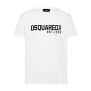 Logo Print Crew Neck T-shirts Dsquared2 , White , Heren