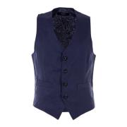 Elegante Heren Zomer Linnen Vest Liu Jo , Blue , Heren