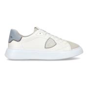 Temple Heren Leren Sneakers Lichtblauw Philippe Model , White , Heren