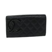 Pre-owned Leather wallets Chanel Vintage , Black , Dames